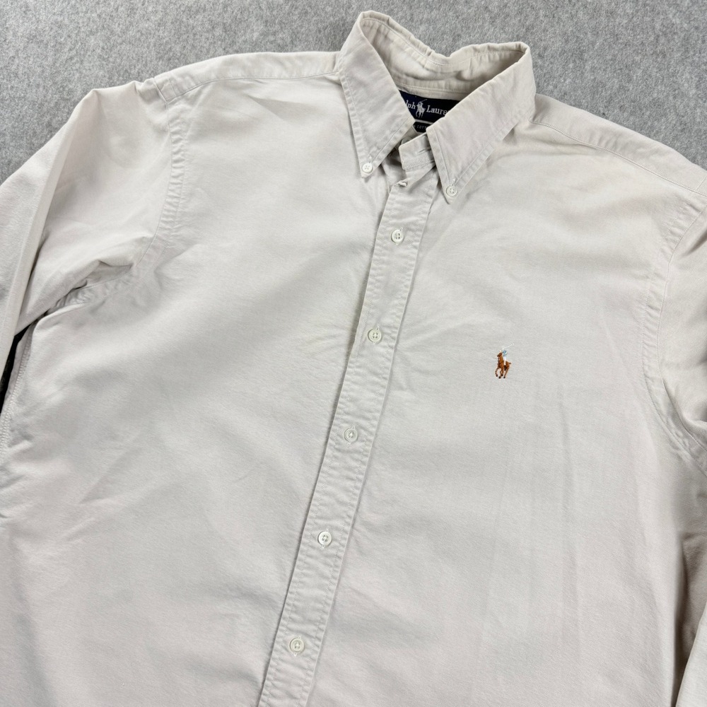 Polo Ralph Lauren Blake Shirt Mens XXL Khaki Tan Cotton Short Sleeve Button Down